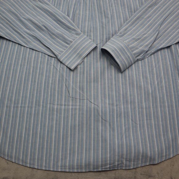 Chaps Shirt Mens 2XT Blue White Stripe Button Down Long Sleeve - Picture 15 of 16